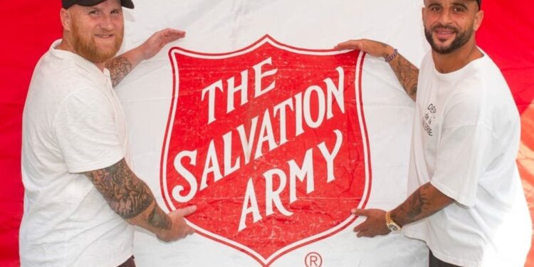 Kyle Walker and John Hartson cheer on teams at charity football tournament