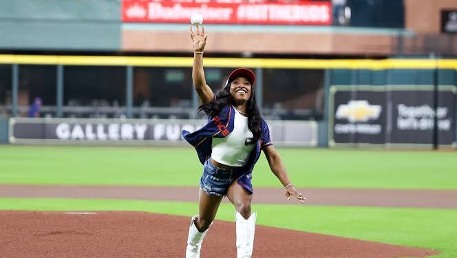 Simone Biles Goes Viral for What She Did After Throwing Out First Pitch at Astros Game