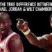 Michael Jordan, the basketball legend, claimed to be bigger than Chamberlain in a live interview.
