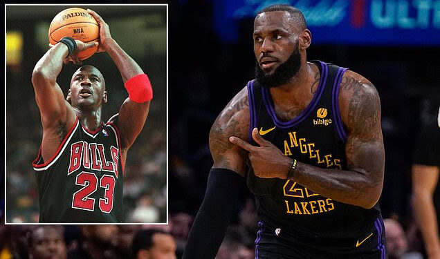 NBA fans claim LeBron James is better than Michael Jordan after Los Angeles Lakers star sets….