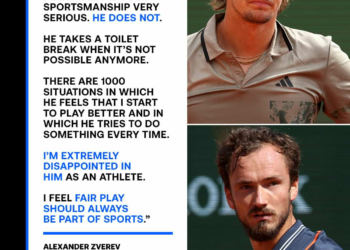 Alexander Zverev was not happy with Daniil Medvedev’s behaviour during their three-set thriller at the Mo….