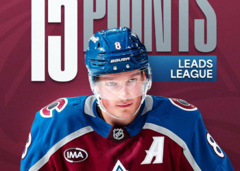 Cale leads the way! 🥬 Cale Makar’s eight-game season-opening point streak puts him first among NHL point leaders so….