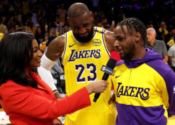 Watch LeBron James Advise Bronny During Rookie’s Regular Season Debut