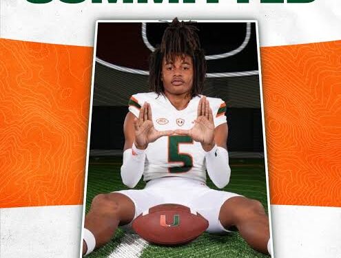 Breaking:Miami Hurricanes officially signed 3-Star wide receiver Daylyn Upshaw as the early signing….