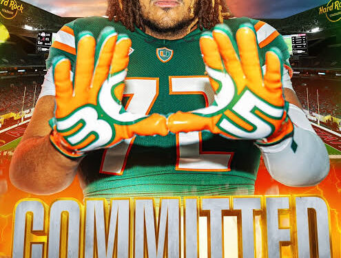 Demetrius-Reasons why I joined the Miami Hurricanes:Massive 6’6″ 300 pound 2025 OL Demetrius Campbell commits to Miami….
