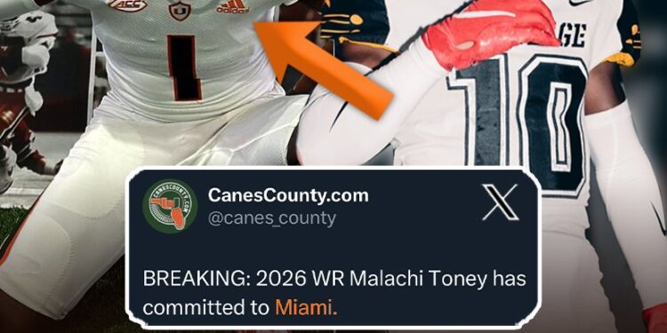 “Malachi Toney  Joins Miami Hurricane: Star Athlete Signs on the Dotted Line for Game-Changing Season Ahead!”…..