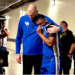 Mark Pope Consoles Lamont Bulter  Outside Locker Room following NCAA Tournament loss