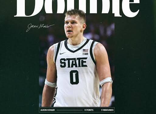Mchigan State Men’s Basketball Star Guard  Jaxon Kohler Rejects $5.4 Million NIL Offers from Auburn and Kansas State to Stay at Michigan State, Head Coach Tom Izzo Vows to Make Him Program’s Focal Point…